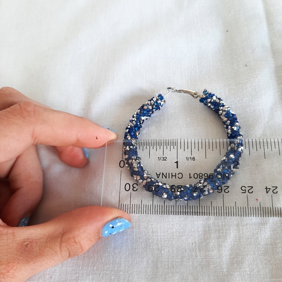 Glitzy Hoop Earrings - Picture 3 of 3